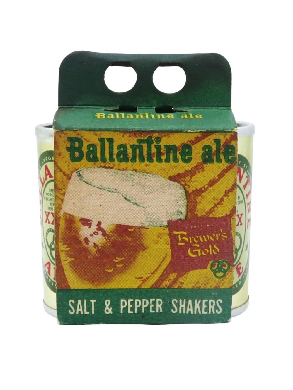 Vintage Ballantine Ale Miniature Beer Can Salt & Pepper Shaker Set
